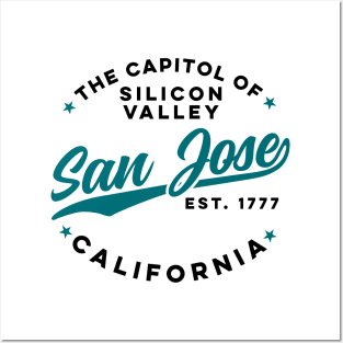 Vintage Silicon Valley San Jose California Retro USA City Posters and Art